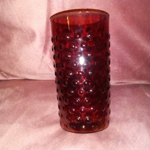 ⚡3/$10⚡ Ruby Red Vintage Hobnail Juice Glass